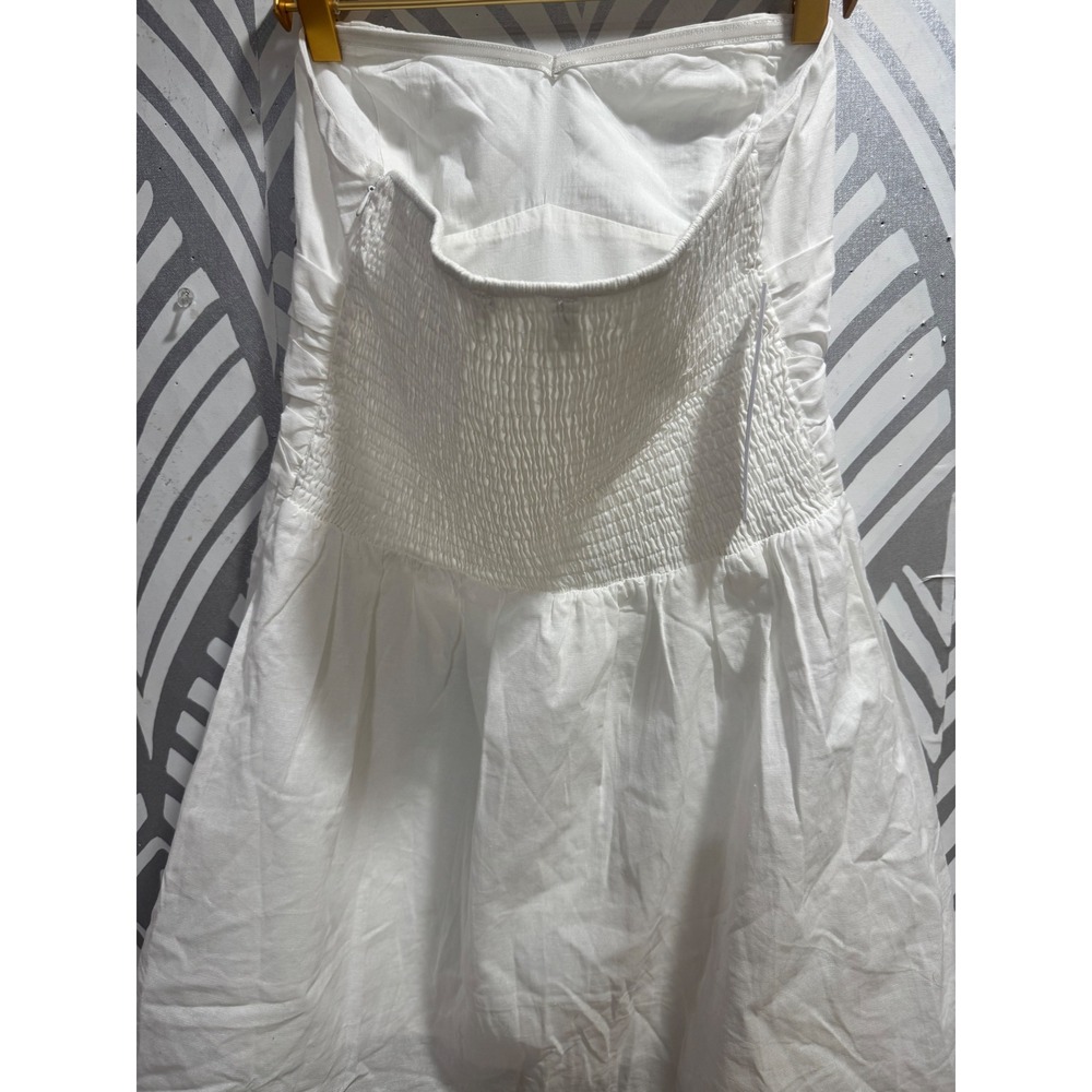 Princess Polly White Strapless Sibille Mini Dress Sweetheart Smocked Ruched US 8 - Picture 6 of 7